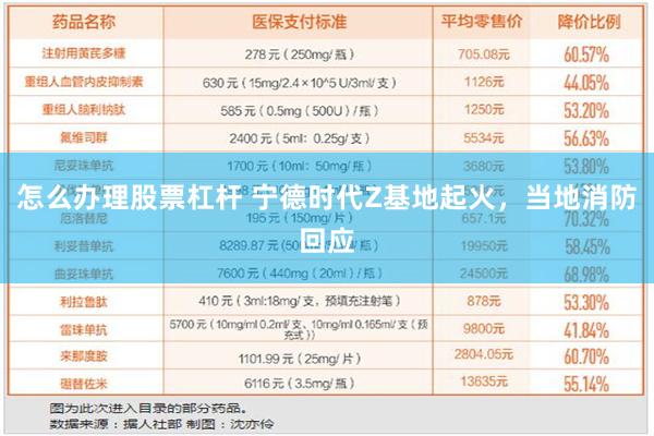 怎么办理股票杠杆 宁德时代Z基地起火，当地消防回应