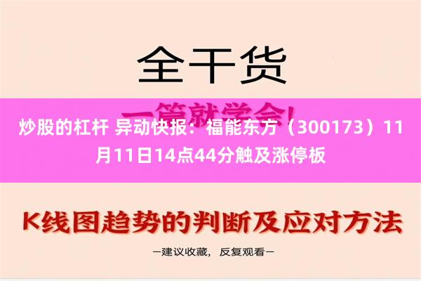 炒股的杠杆 异动快报：福能东方（300173）11月11日14点44分触及涨停板