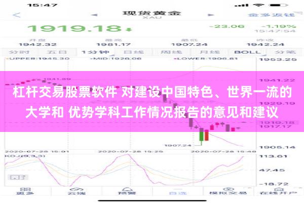 杠杆交易股票软件 对建设中国特色、世界一流的大学和 优势学科工作情况报告的意见和建议